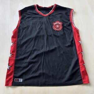 Y2K Red Ape Tank Top Shirt Men 3XL Black Red 23 Stars Basketball Jersey Athletic
